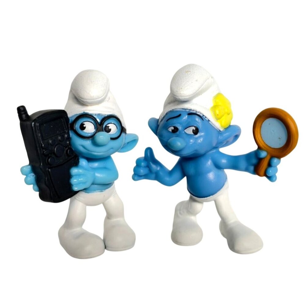 Smurfs Figures Brainy & Vanity 2011 Collectibles By Peyo 3" Figurines